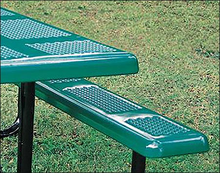 Rectangular Perforated Metal Picnic Table