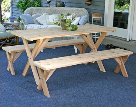 Red Cedar Cross Legged Picnic Table ONLY