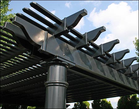 Vinyl Louvered Pergola w/Aluminum Inserts