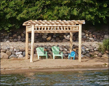 White Cedar Rustic Log Garden Pergola