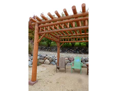 White Cedar Rustic Log Garden Pergola