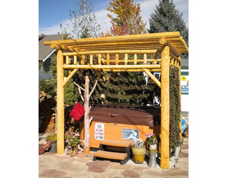 White Cedar Rustic Log Garden Pergola