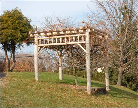 White Cedar Rustic Log Garden Pergola