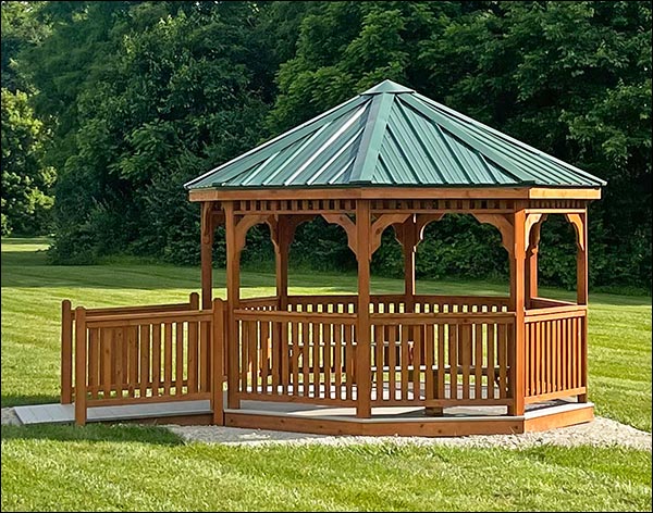 Red Cedar Single Roof Octagon Gazebos