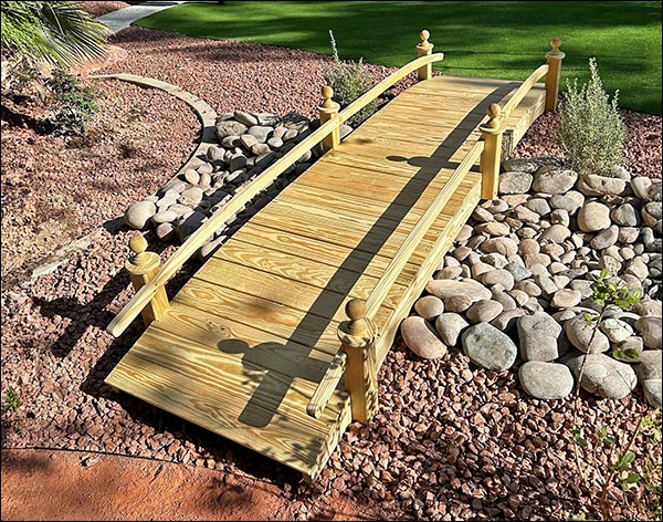 Treated Pine Amelia Single Rail Garden Bridge