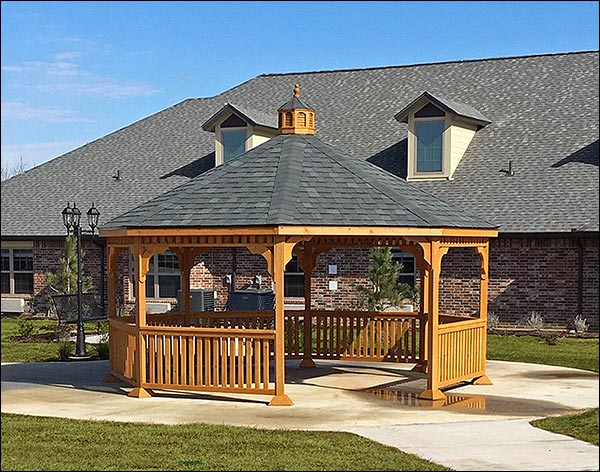 Red Cedar Single Roof Octagon Gazebos