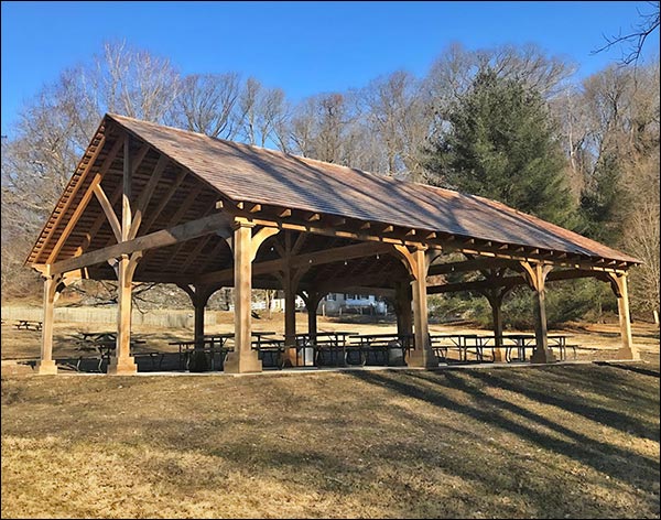 Rustic Eastern Hemlock Gable Roof Ramada