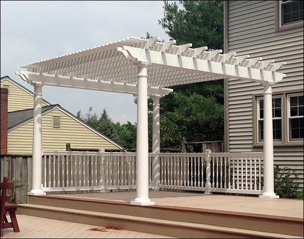 Alternate Views of Vinyl Louvered Pergola w/Aluminum Inserts