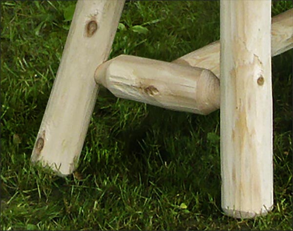 6 White Cedar Unstained Cabin Table w/ Detached Benches