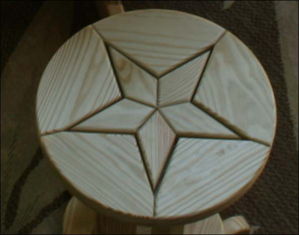 Treated Pine Star Design Pub Stool