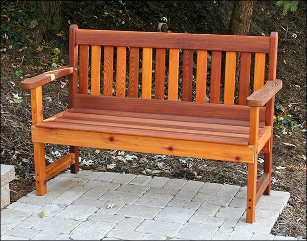 Alternate Views Of Red Cedar English Garden Bench   Garden Benches 363 A 