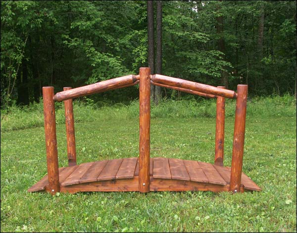 White Cedar Stained Single Rail Bridge