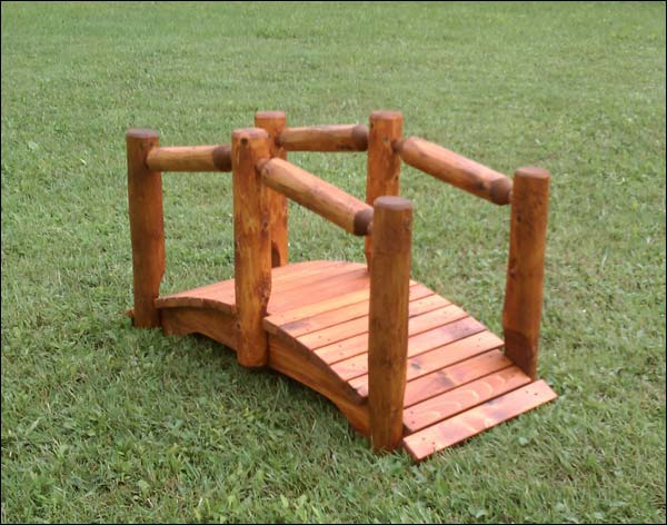 White Cedar Stained Single Rail Bridge