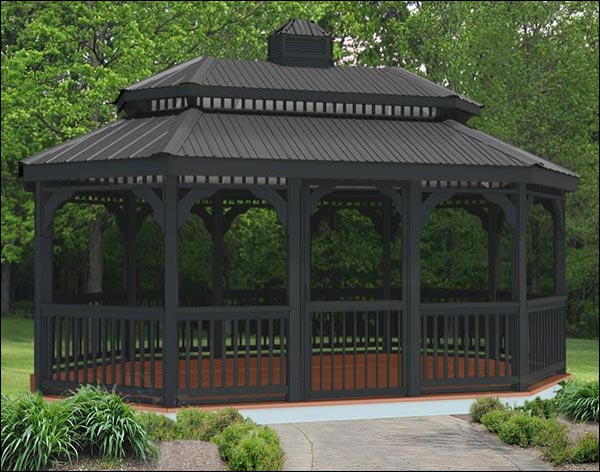 Vinyl Double Roof Oval Gazebos