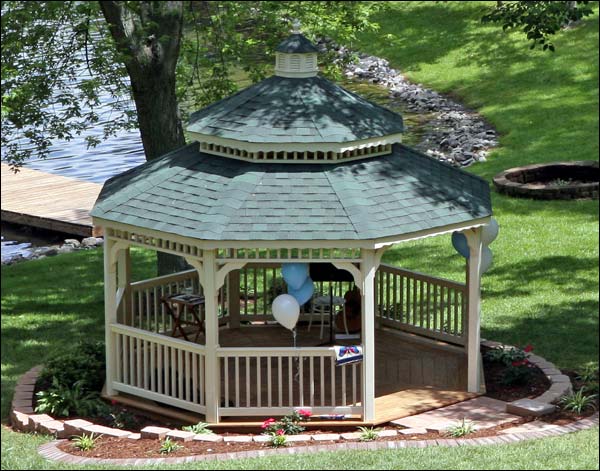 Vinyl Double Roof Octagon Gazebos