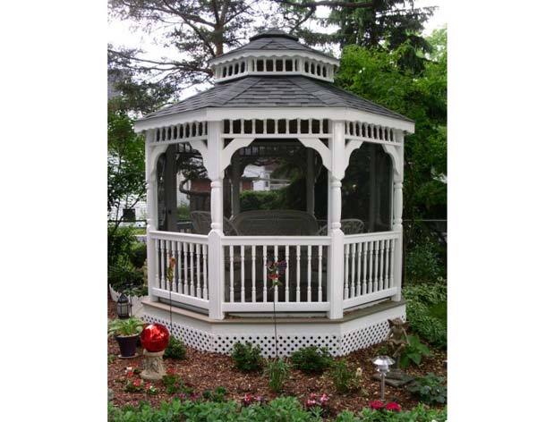 Vinyl Double Roof Octagon Gazebos