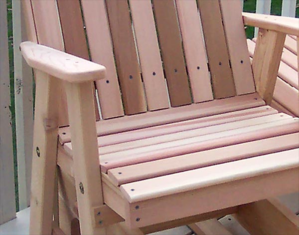 Red Cedar Blue Mountain Fanback Glider Chair