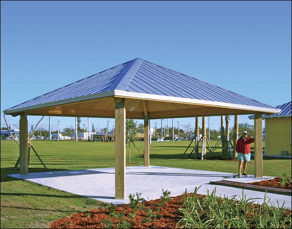 20 x 20 Laminated Wood Square Forestview Pavilion
