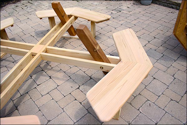 Red Cedar Octagon Walk-In Picnic Table