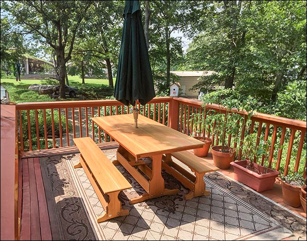 Red Cedar Rectangular Trestle Picnic Table Set