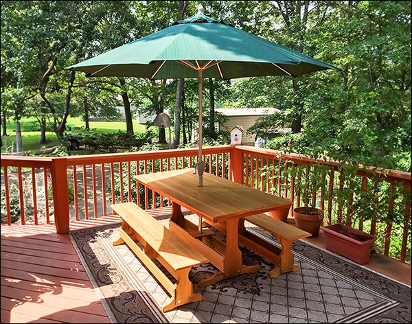 Red Cedar Rectangular Trestle Picnic Table Set