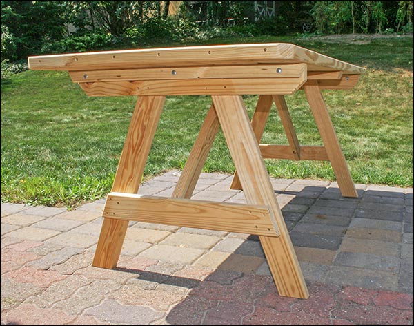 32" Wide Treated Pine Traditional Picnic Table