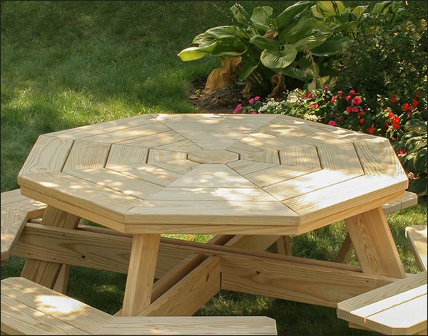 Treated Pine Octagon Walk-In Picnic Table