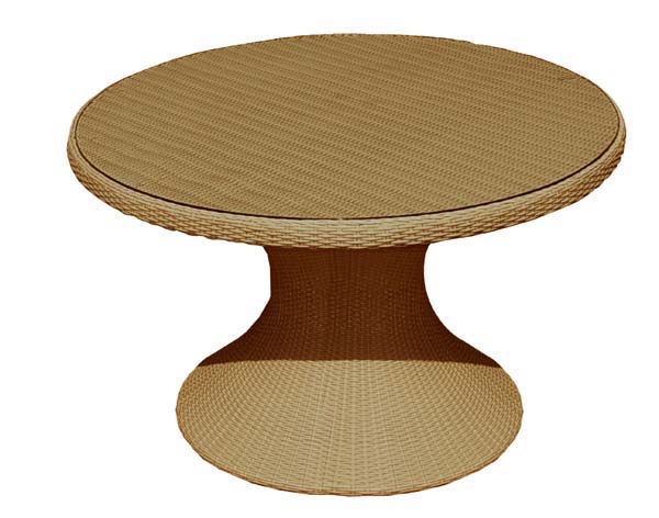 48" Wicker Dining Table and Wicker Full Weave Chair Set