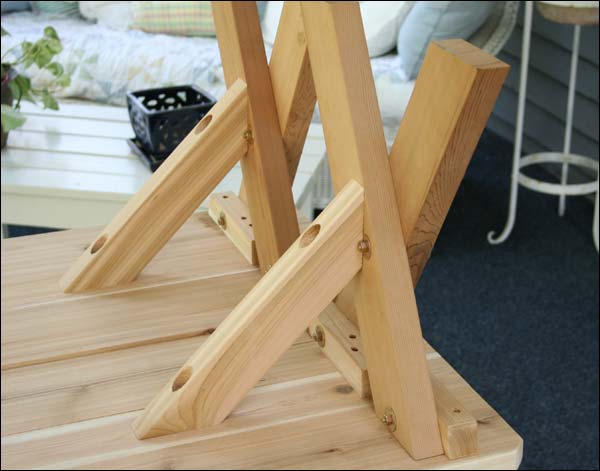 32" Wide Red Cedar Cross Legged Picnic Table w/Benches