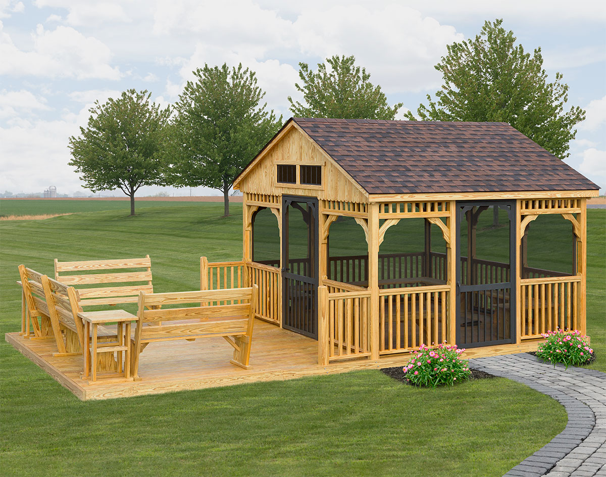 Treated Pine Single Roof Rectangle with Deck Gazebos | Gazebos by ...